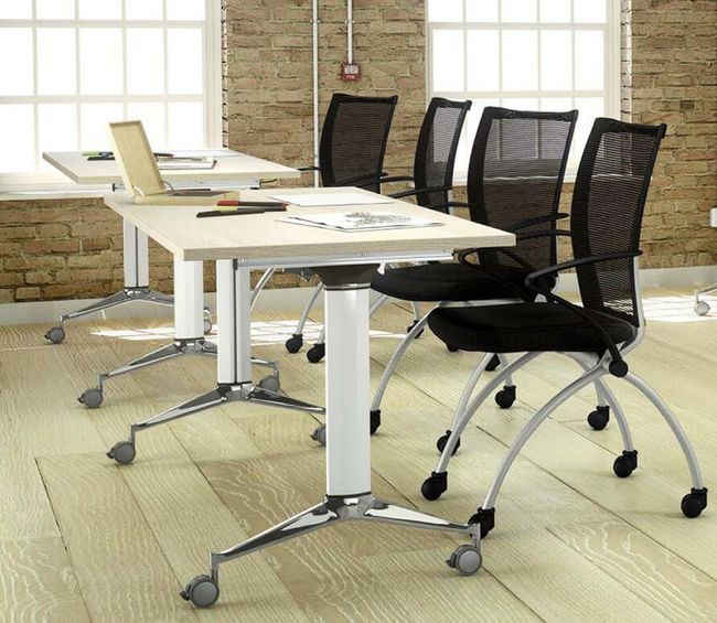 VIENA Besucherstuhl | Rollbar, Schwarz / Silber