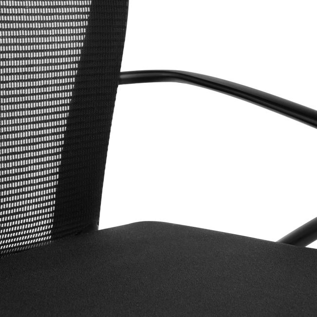 VIENA Besucherstuhl | Rollbar, Schwarz / Silber