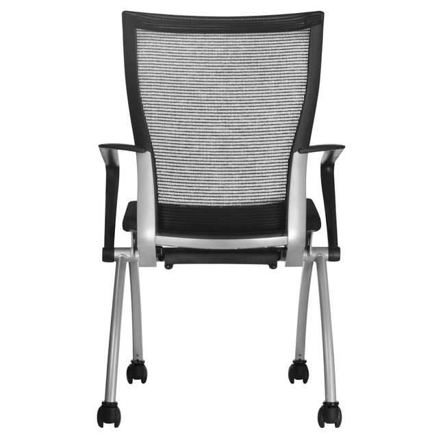 VIENA Besucherstuhl | Rollbar, Schwarz / Silber