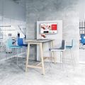 MOON bar stool | Stackable, 4-foot frame, padded seat, VELITO / SYNERGY wool covers - 3 Thumbnail Image