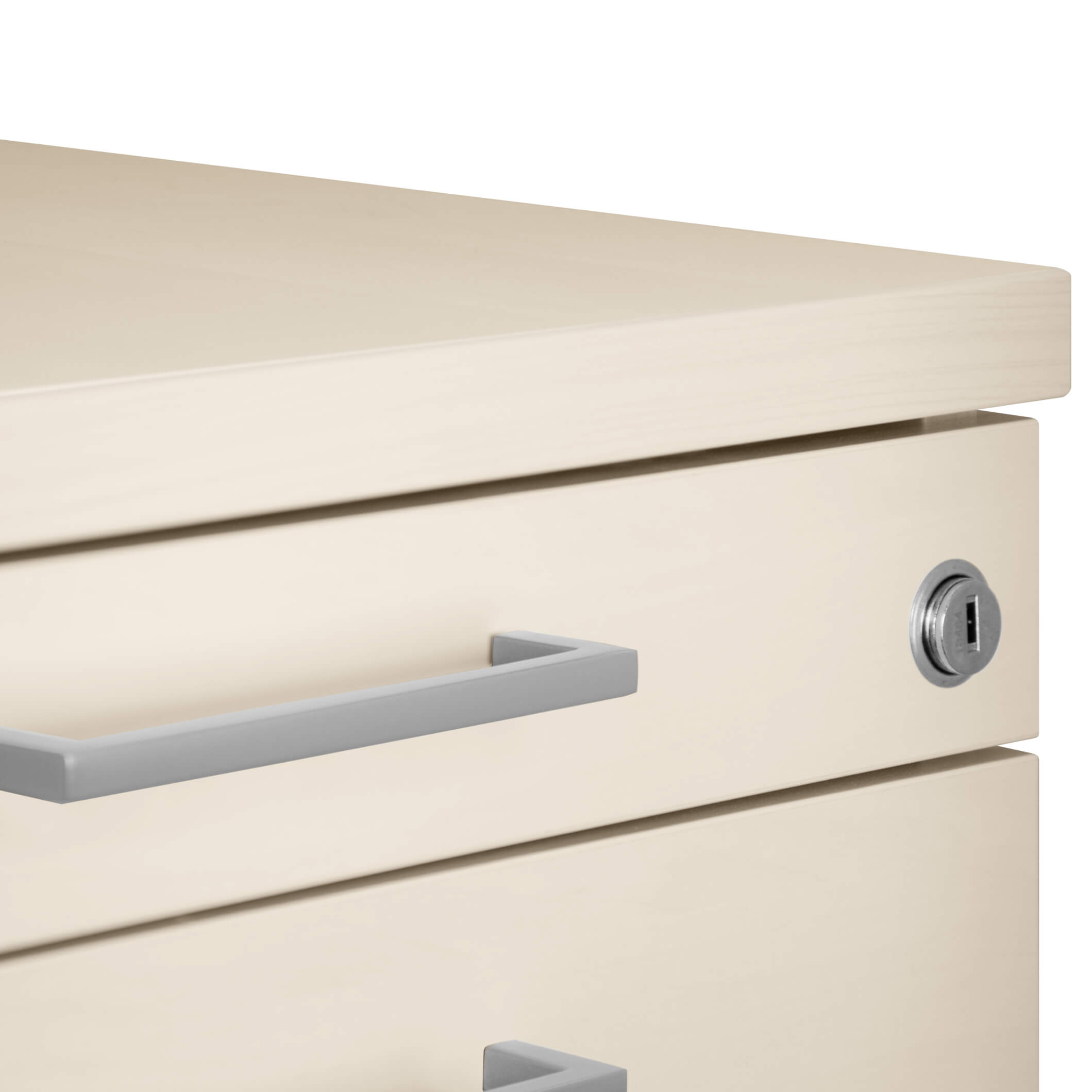 OPTIMA Conteneur en rouleau | 3 tiroirs + 1 petit compartiment de pièces, 600 mm de profondeur, érable - 2 Main Image