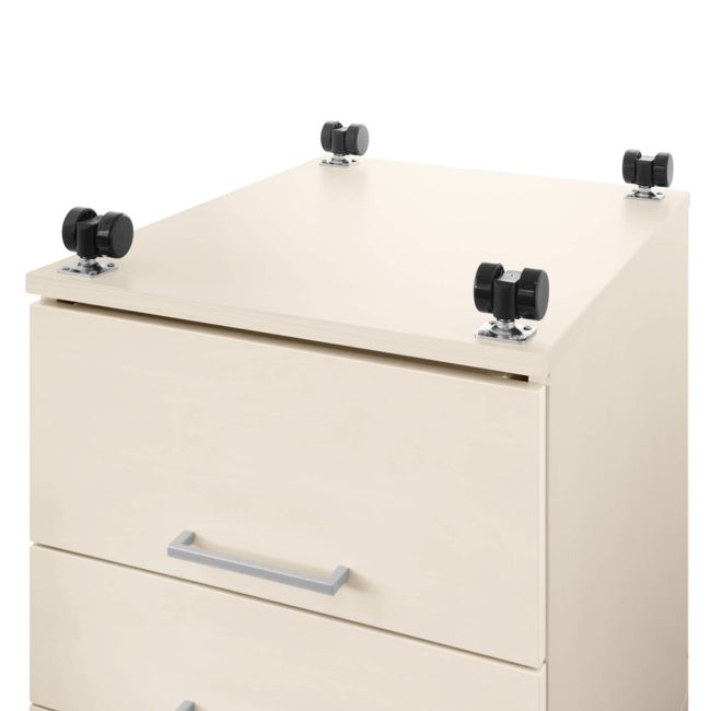 OPTIMA Rollcontainer | 3 Schubladen + 1 Kleinteilefach, 600 mm tief, Ahorn OPTIMA Rollcontainer | 3 Schubladen + 1 Kleinteilefach, 600 mm tief, Ahorn