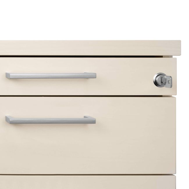 OPTIMA Rollcontainer | 3 Schubladen + 1 Kleinteilefach, 600 mm tief, Ahorn OPTIMA Rollcontainer | 3 Schubladen + 1 Kleinteilefach, 600 mm tief, Ahorn