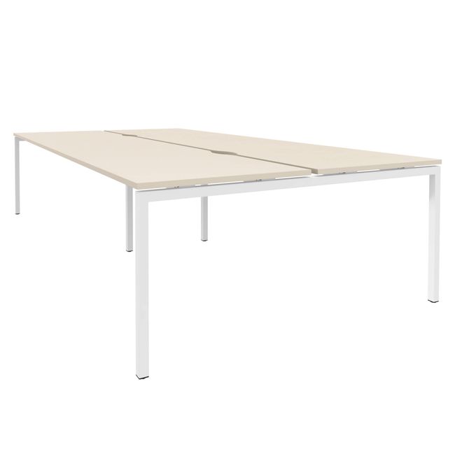 NOVA U Team-Schreibtisch | 3200 x 1640 mm, Ahorn