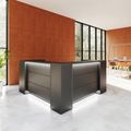 NOVUM Empfangstheke | Ecktheke, Multicolor-LED-Beleuchtung, Anthrazit