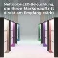 NOVUM Empfangstheke | Ecktheke, Multicolor-LED-Beleuchtung, Anthrazit