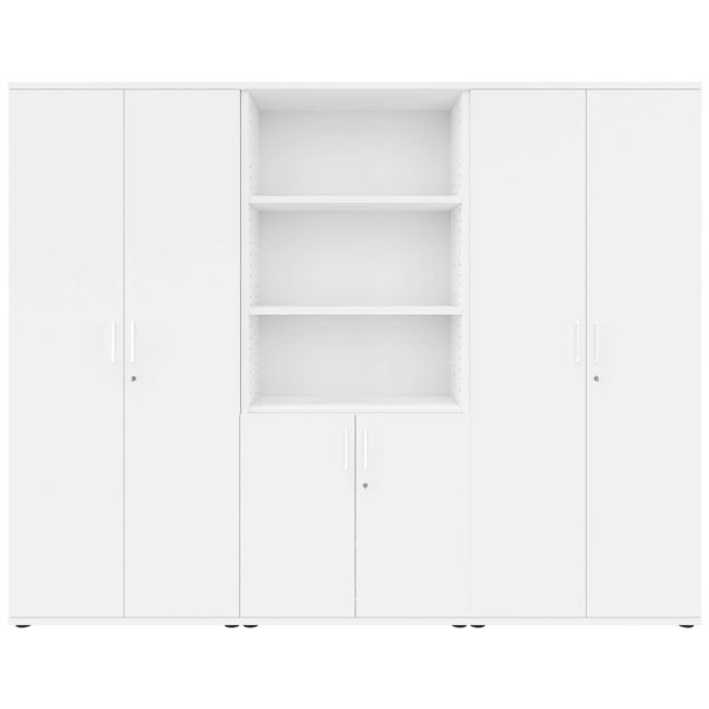 UNI Schrankwand | 5 OH, 2400 x 1897 mm, Weiß