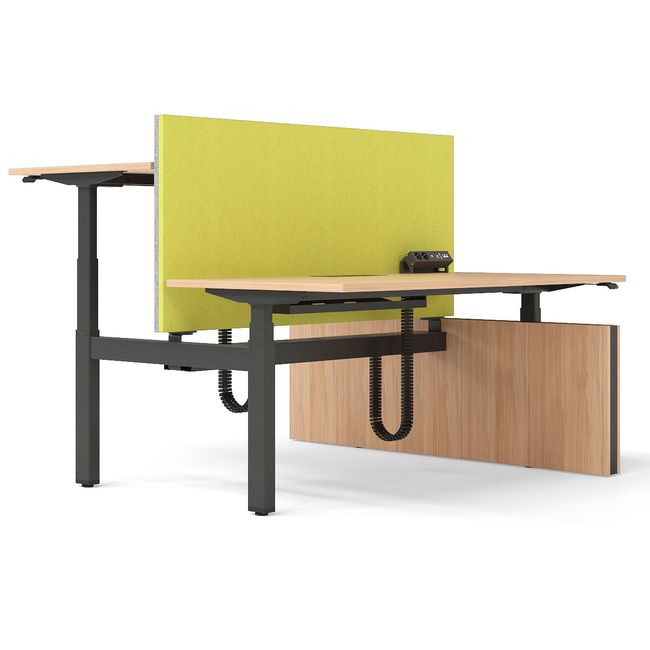 MOTION Akustik-Tischtrennwand | 600 mm hoch, Wollbezüge VELITO / SYNERGY