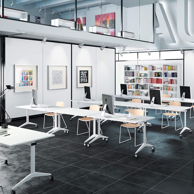 MARA - SAVIO TILTING Klapptisch | Rollbar, klappbar, 1600 x 800 mm, Weiß