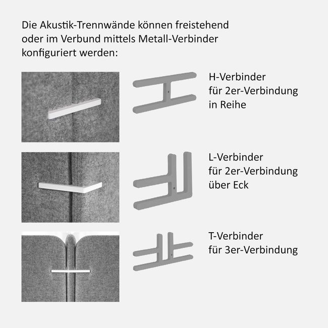 FREE STANDING Trennwandverbinder | T (2er Set)