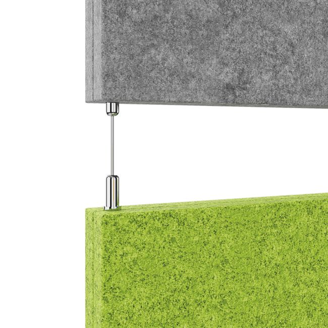 MODUS Akustik-Deckensegel | Vertikal, Komplettsystem, Wollbezug VELITO - Grün / Grau