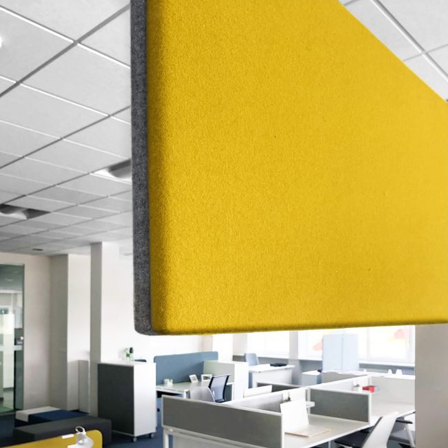 MODUS Akustik-Deckensegel | Vertikal, Komplettsystem, Wollbezug VELITO - Grün / Grau