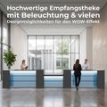 NOVUM Empfangstheke | Ecktheke, Multicolor-LED-Beleuchtung, Weiß