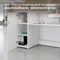 NOVUM Empfangstheke | Ecktheke, Multicolor-LED-Beleuchtung, Weiß