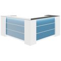 NOVUM Empfangstheke | Ecktheke, Multicolor-LED-Beleuchtung, Weiß