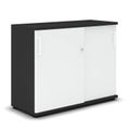 UNI Armoire de porte coulissante | 2 oh, 1000 x 777 mm, anthracite / blanc - 2 Thumbnail Image
