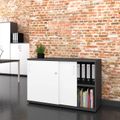 UNI Armoire de porte coulissante | 2 oh, 1200 x 777 mm, anthracite / blanc - 1 Thumbnail Image