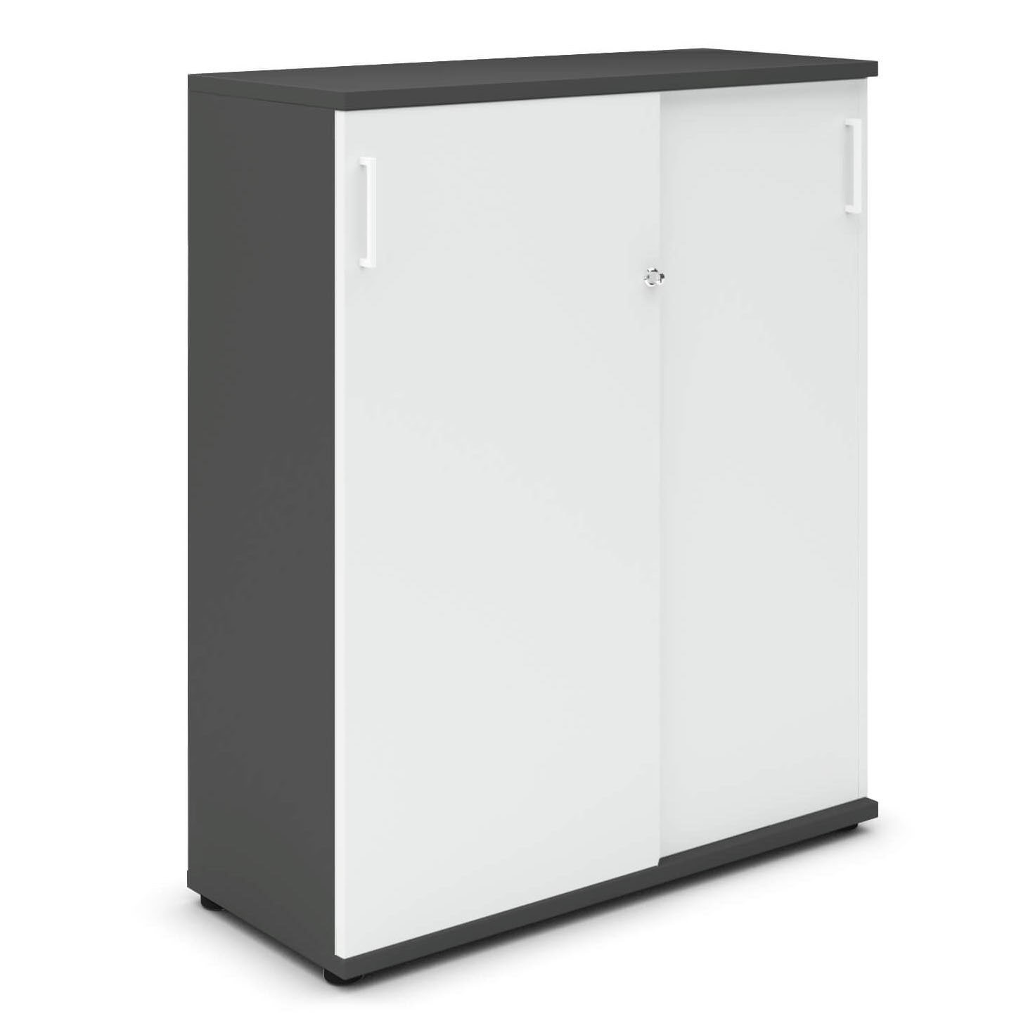 UNI Armoire de porte coulissante | 3 oh, 1000 x 1143 mm, anthracite / blanc - 2 Main Image