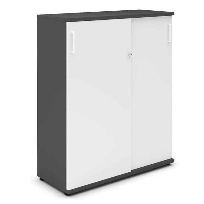 UNI Schiebetürenschrank | 3 OH, 1000 x 1143 mm, Anthrazit / Weiß UNI Schiebetürenschrank | 3 OH, 1000 x 1143 mm, Anthrazit / Weiß