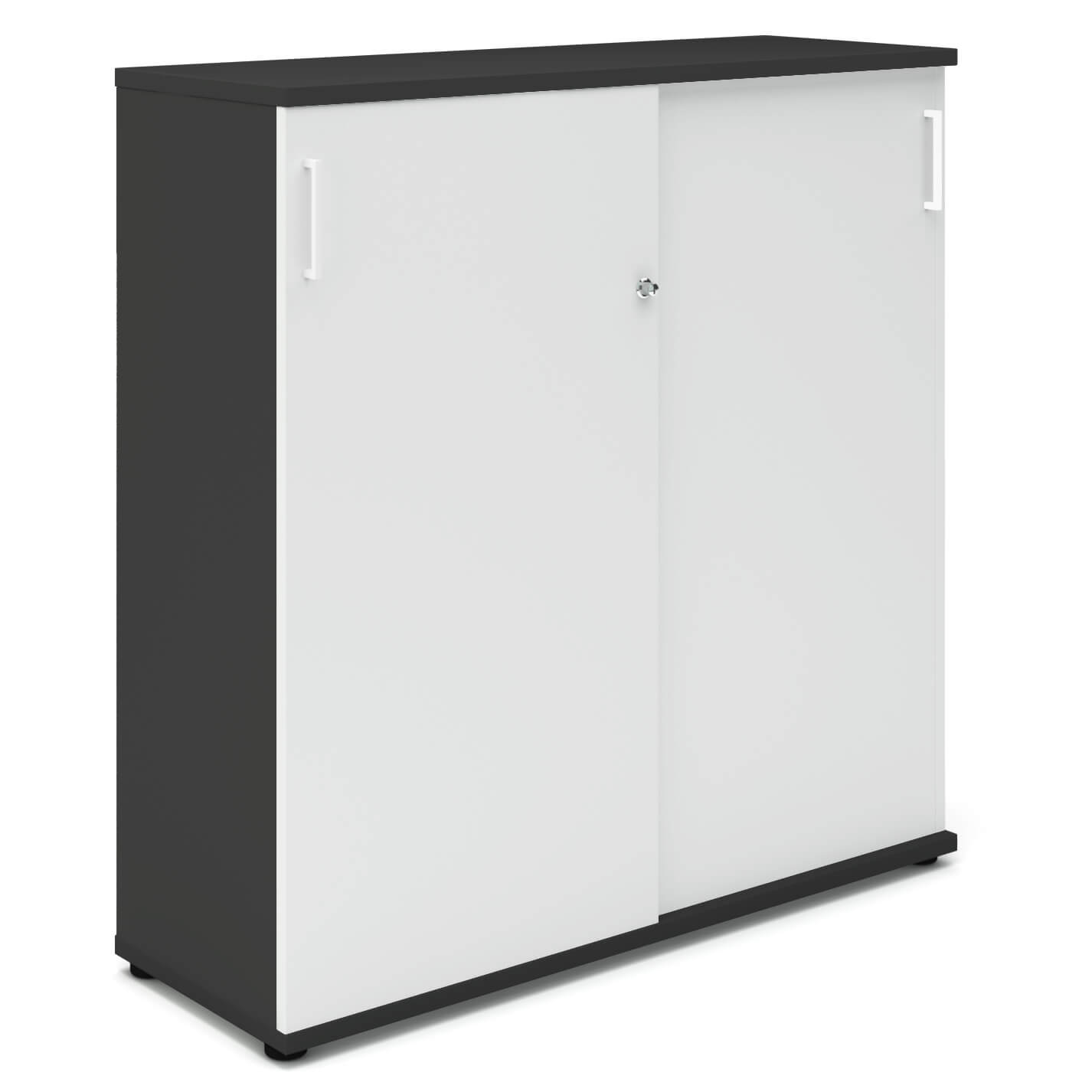UNI Armoire de porte coulissante | 3 oh, 1200 x 1143 mm, anthracite / blanc - 2 Main Image