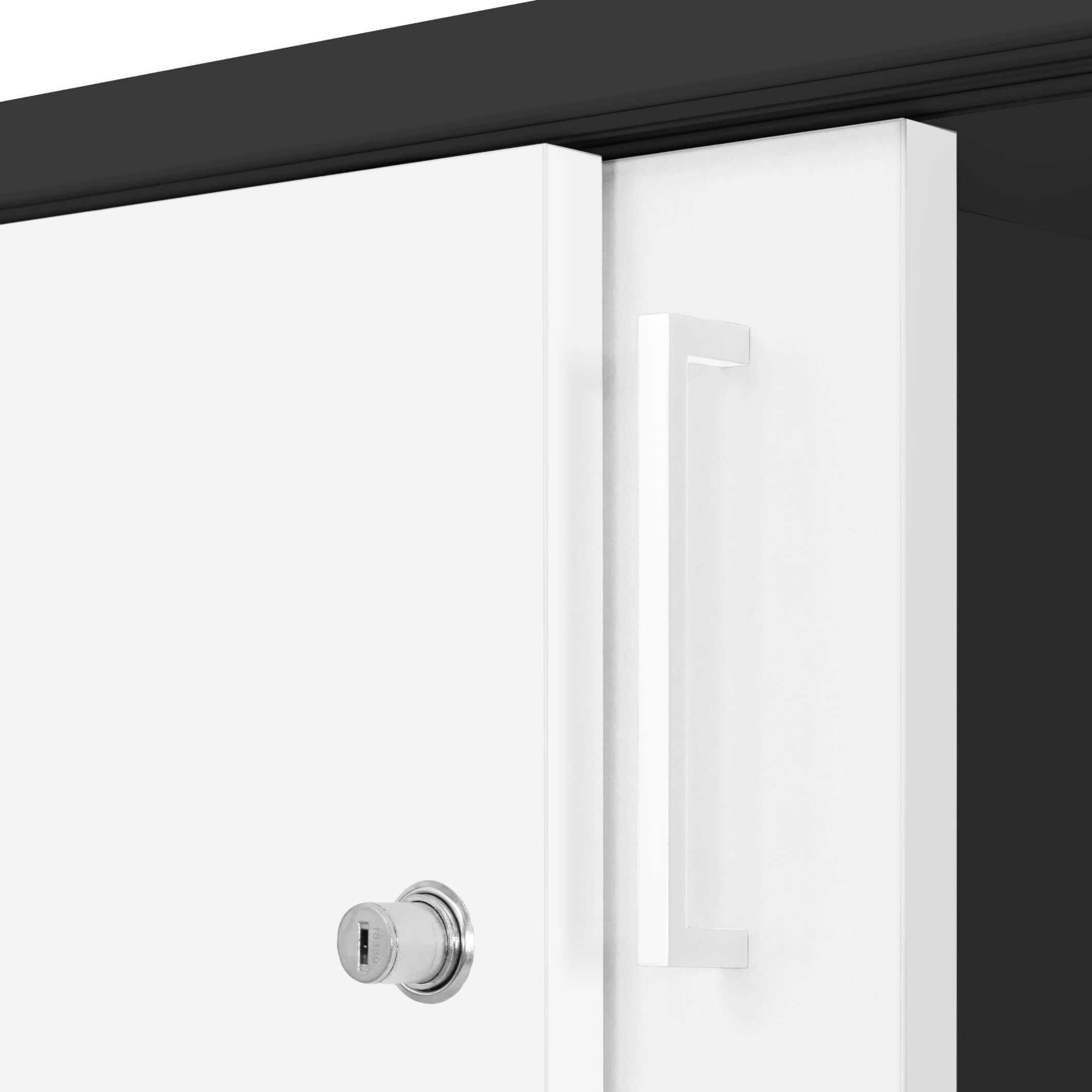 UNI Armoire de porte coulissante | 3 oh, 1200 x 1143 mm, anthracite / blanc - 3 Main Image