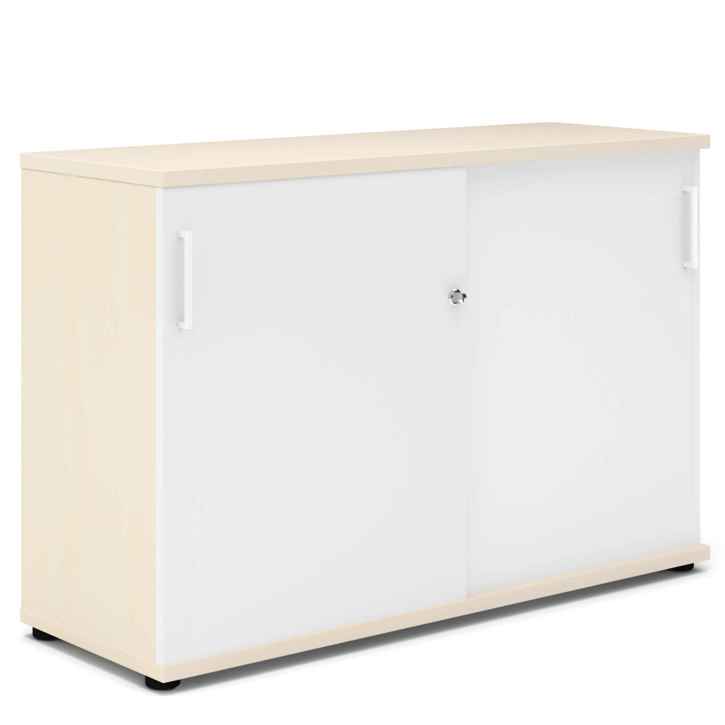 UNI Sliding door cabinet | 2 Oh, 1200 x 777 mm, maple / white - 2 Main Image