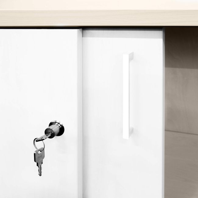 UNI Schiebetürenschrank | 3 OH, 1200 x 1143 mm, Ahorn / Weiß