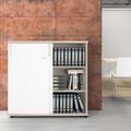 UNI Sliding door cabinet | 3 Oh, 1200 x 1143 mm, maple / white - 1 Thumbnail Image