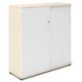 UNI Sliding door cabinet | 3 Oh, 1200 x 1143 mm, maple / white - 2 Thumbnail Image