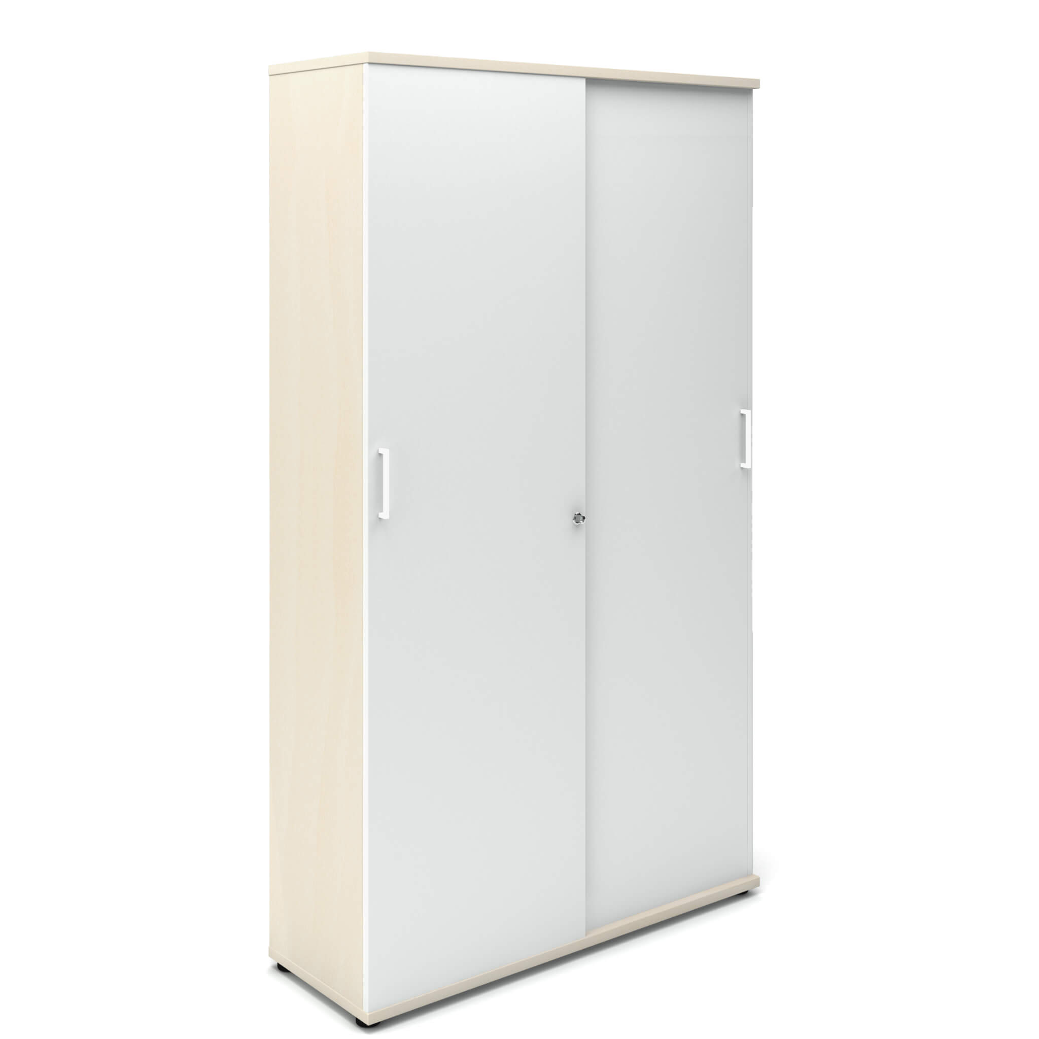 UNI Schiebetürenschrank | 5 OH, 1200 x 1897 mm, Ahorn / Weiß - 2 Main Image