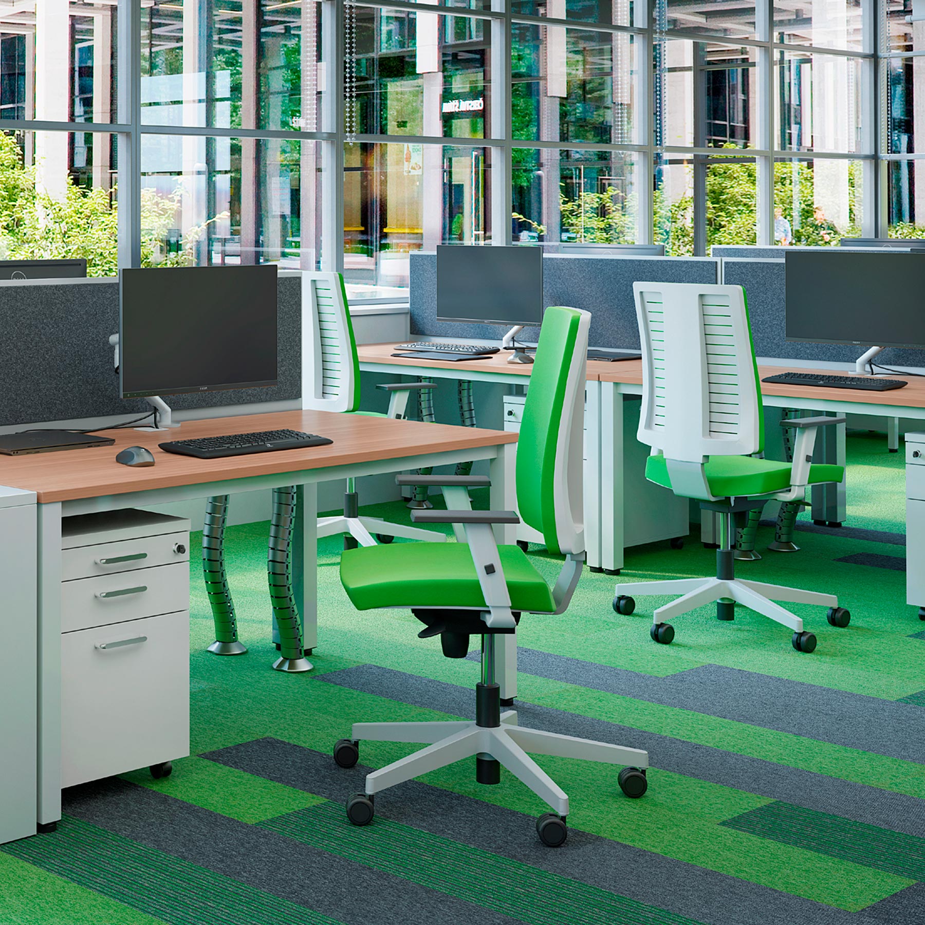 NowyStyl NAVIGO office swivel chair | 2D armrest, fully upholstered - 9 Main Image