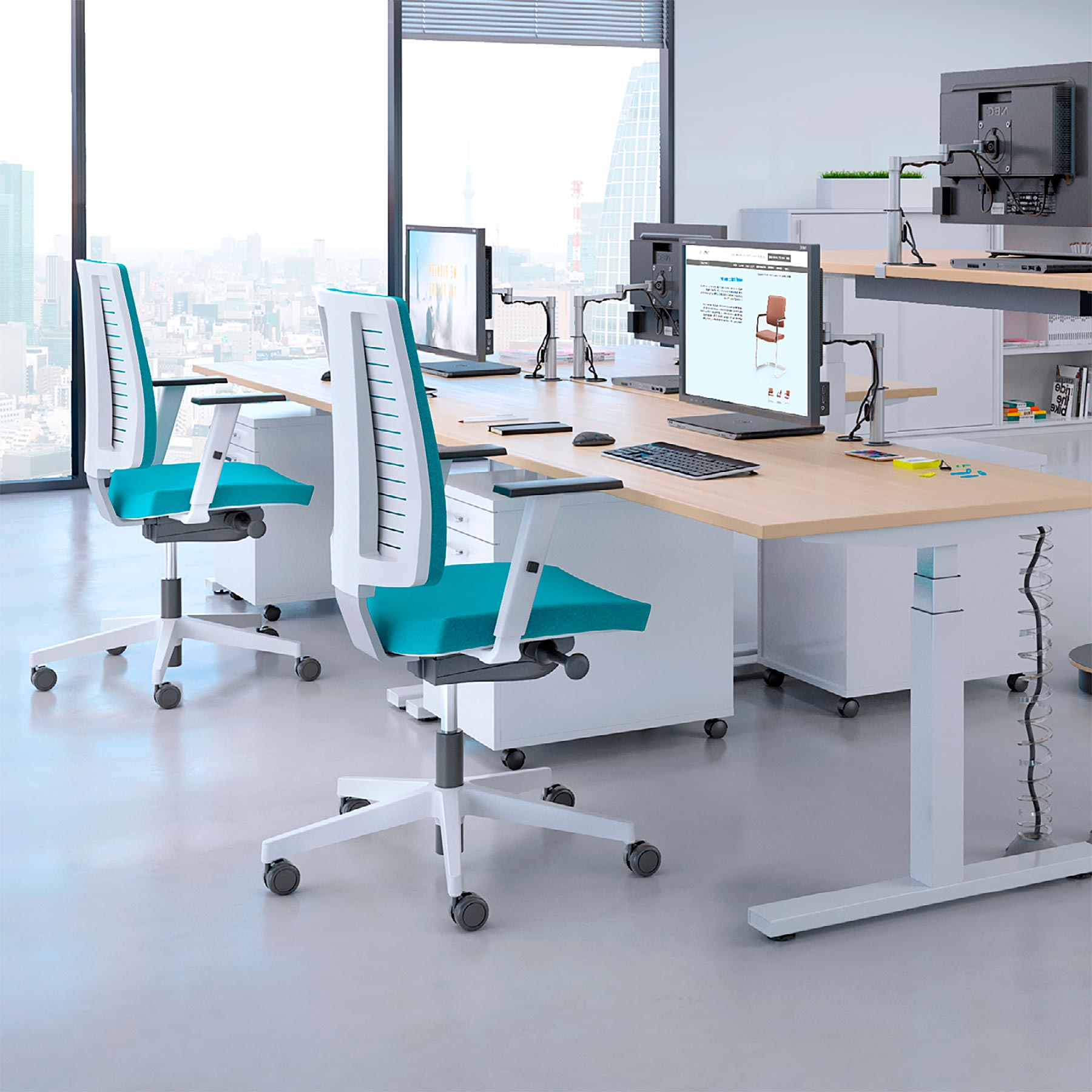 NowyStyl NAVIGO office swivel chair | 2D armrest, fully upholstered - 10 Main Image