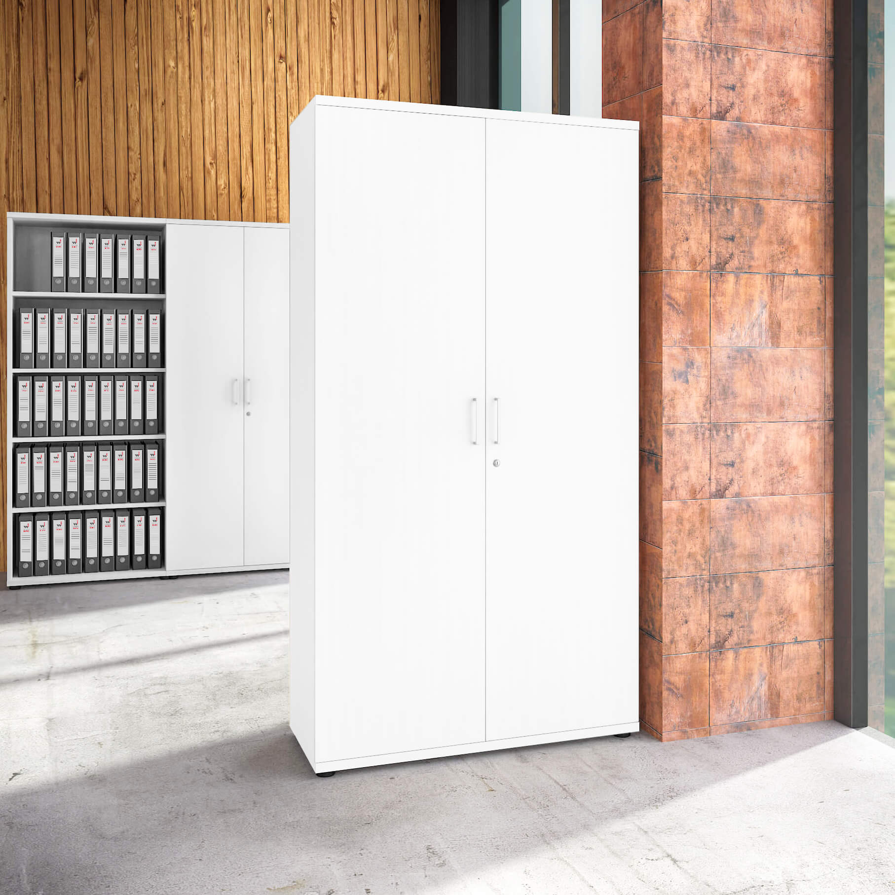UNI Armoire de porte d'aile | 5 oh, 1000 x 1897 mm, blanc - 1 Main Image