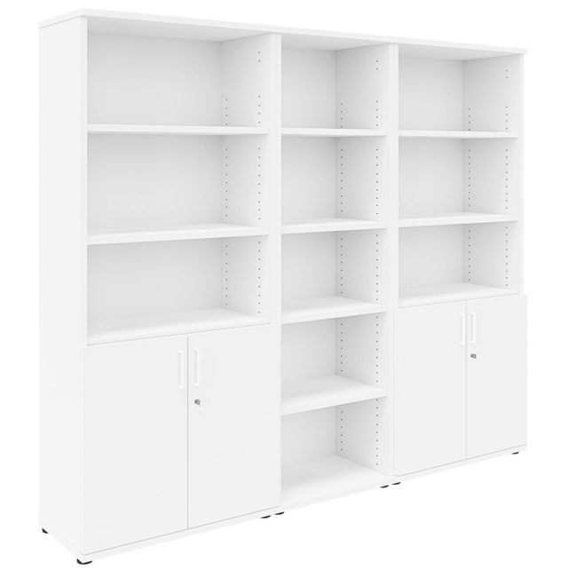 UNI Schrankwand | 5 OH, 2200 x 1897 mm, Weiß UNI Schrankwand | 5 OH, 2200 x 1897 mm, Weiß