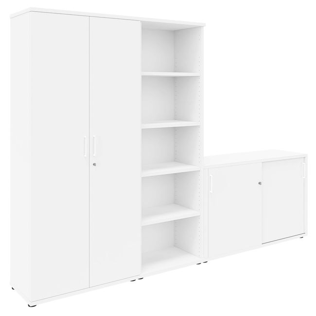 UNI Schrankwand | 5 OH, 2600 x 1897 mm, Weiß