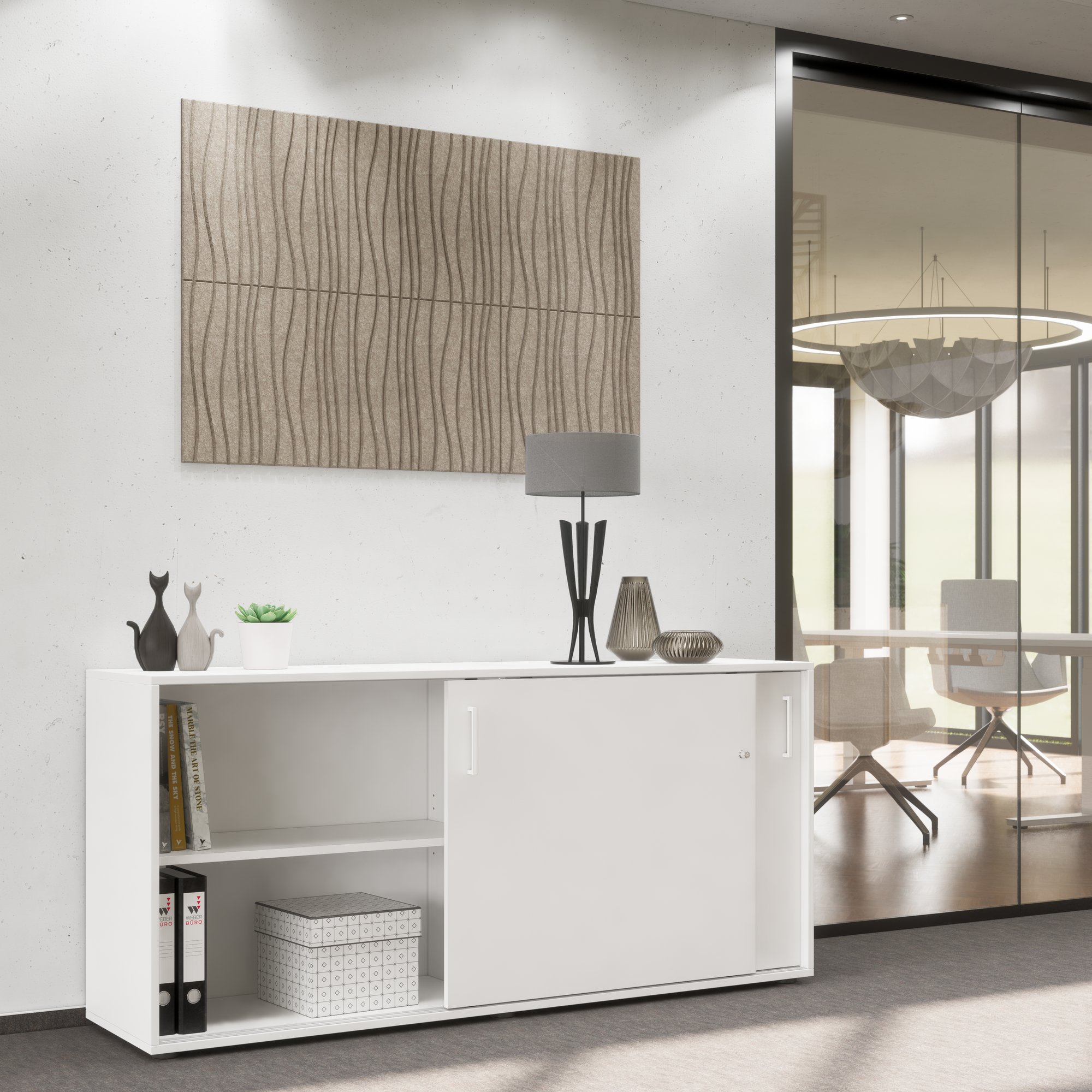NOVA Cabinet di porta scorrevole | 2 oh, 1640 x 740 mm, bianco - 1 Main Image