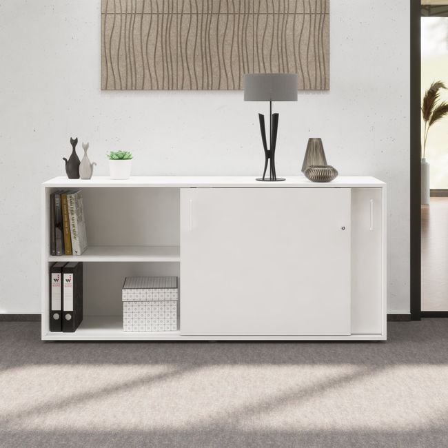 NOVA Schiebetürenschrank | 2 OH, 1640 x 740 mm, Weiß