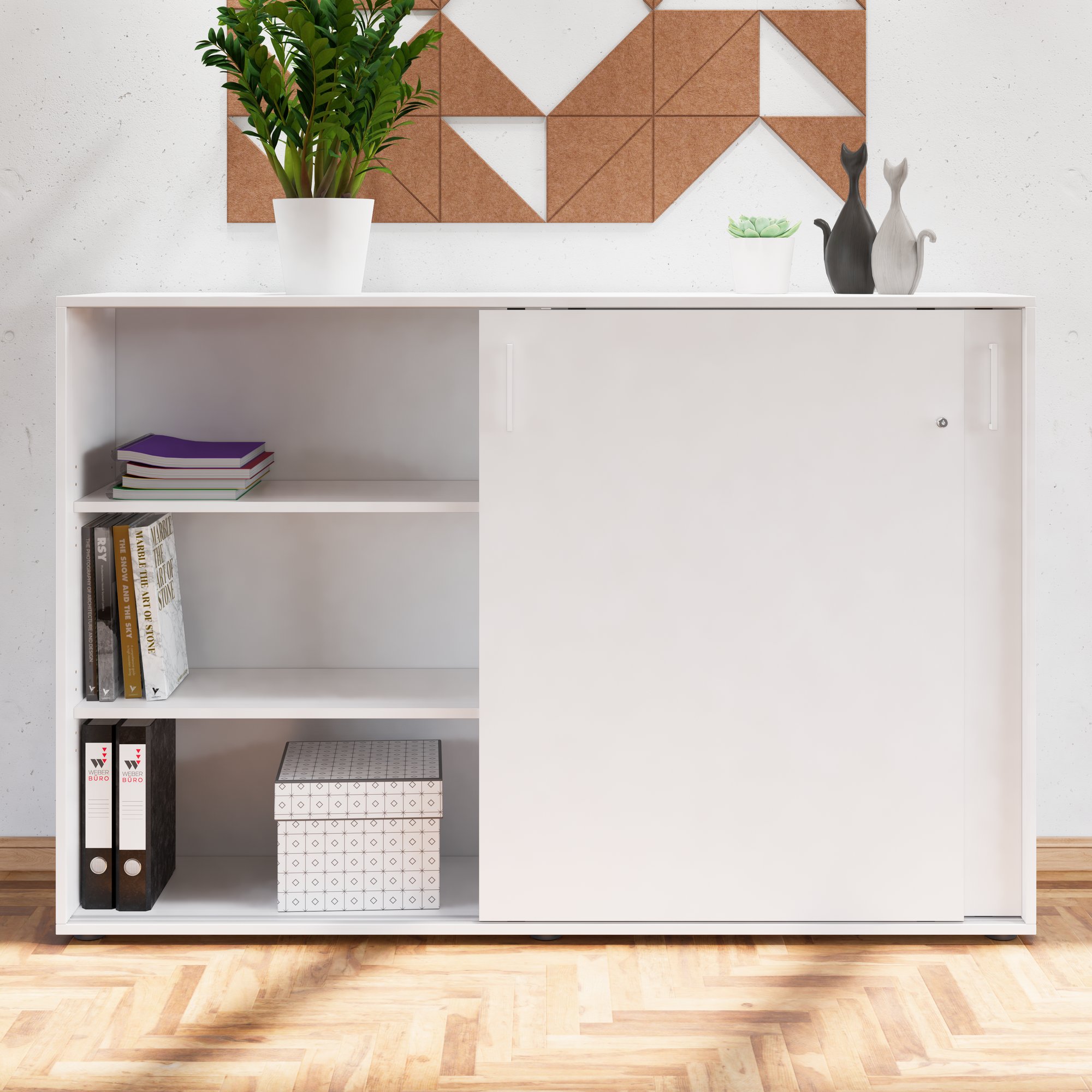 NOVA Armoire de porte coulissante | 3 oh, 1640 x 1085 mm, blanc - 2 Main Image
