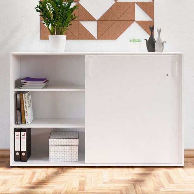 NOVA Schiebetürenschrank | 3 OH, 1640 x 1085 mm, Weiß NOVA Schiebetürenschrank | 3 OH, 1640 x 1085 mm, Weiß