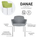 DANAE Fauteuil salon | Cadre de 4 pieds, tissus de référence Lucia / Velito / Synergy - 10 Thumbnail Image