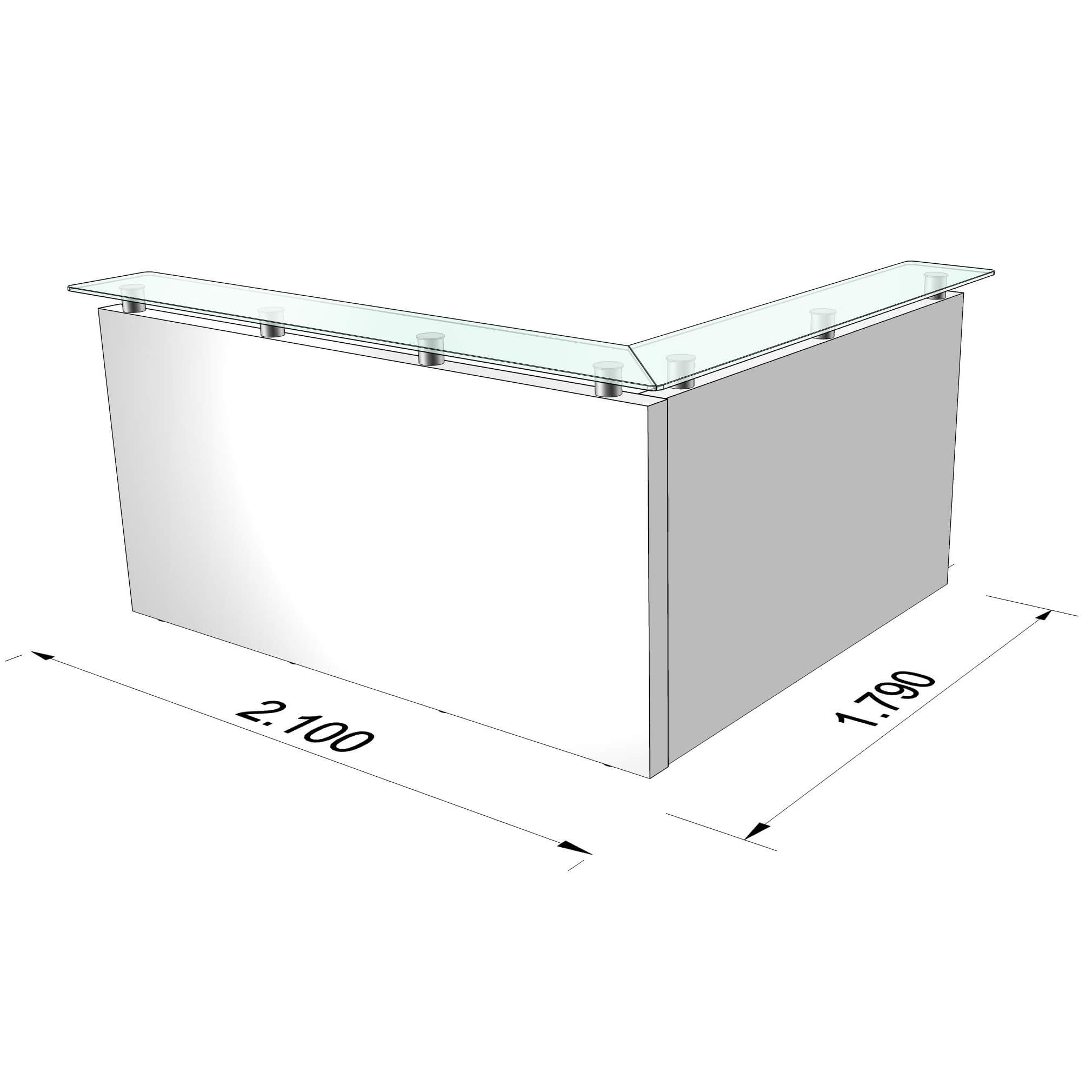 eMel - SEVILLA reception desk | Corner counter, 2100 x 1790 mm - 2 Main Image