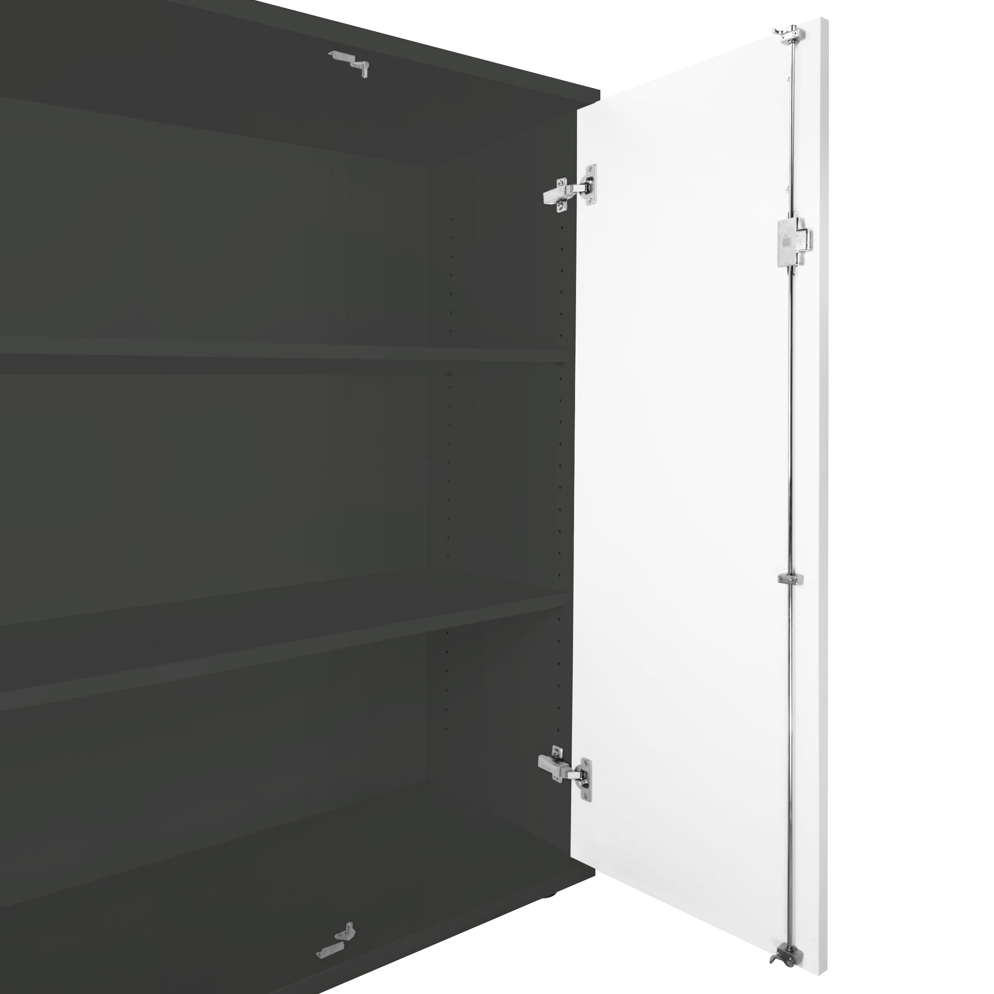UNI Étagère murale | 3 OH, 2400 x 1143 mm, anthracite / blanc - 12 Main Image