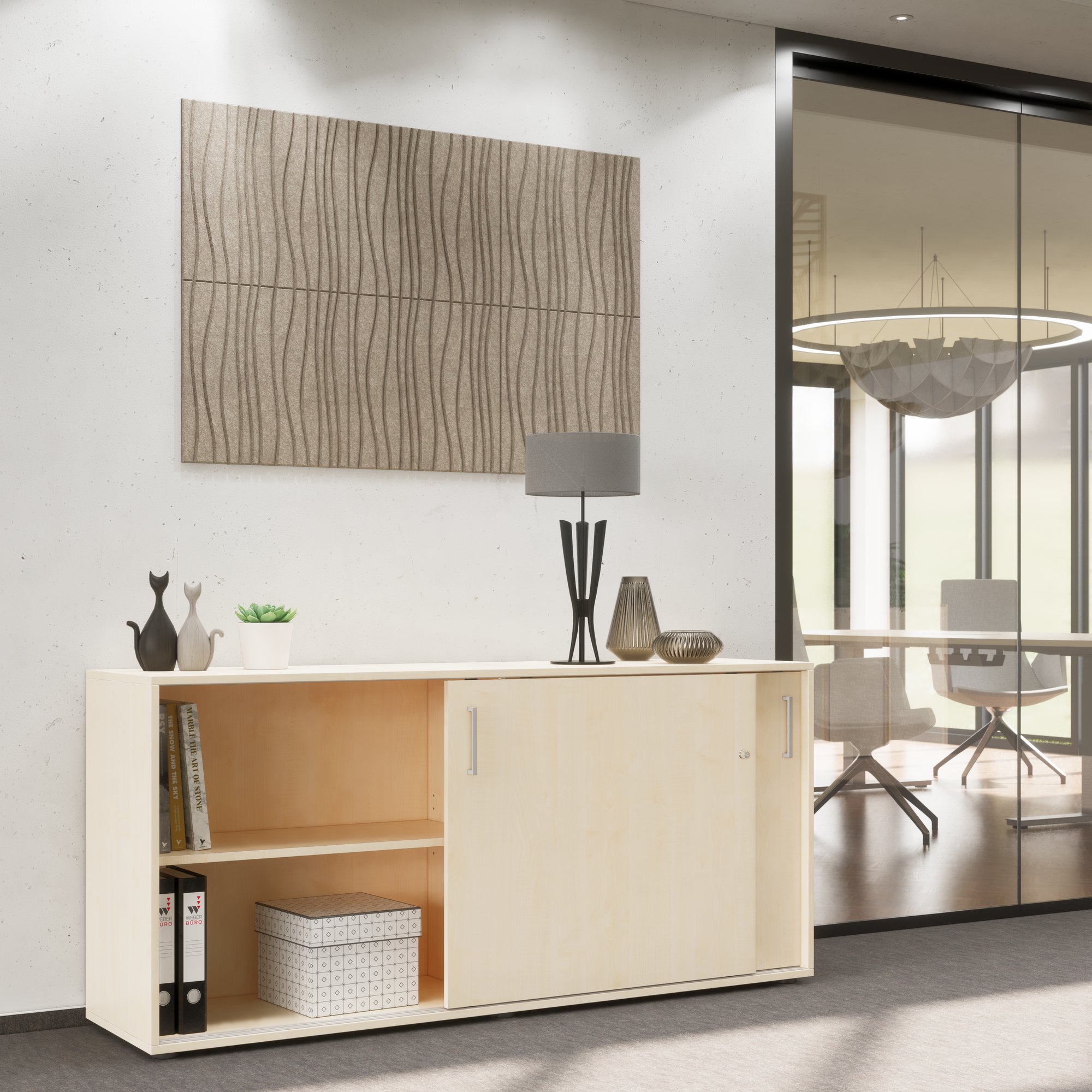 NOVA Armoire de porte coulissante | 2 oh, 1640 x 740 mm, érable - 1 Main Image