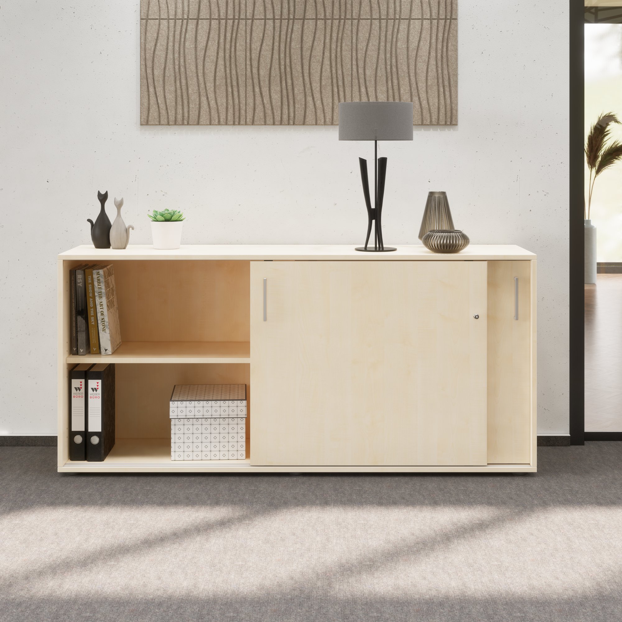 NOVA Armoire de porte coulissante | 2 oh, 1640 x 740 mm, érable - 2 Main Image