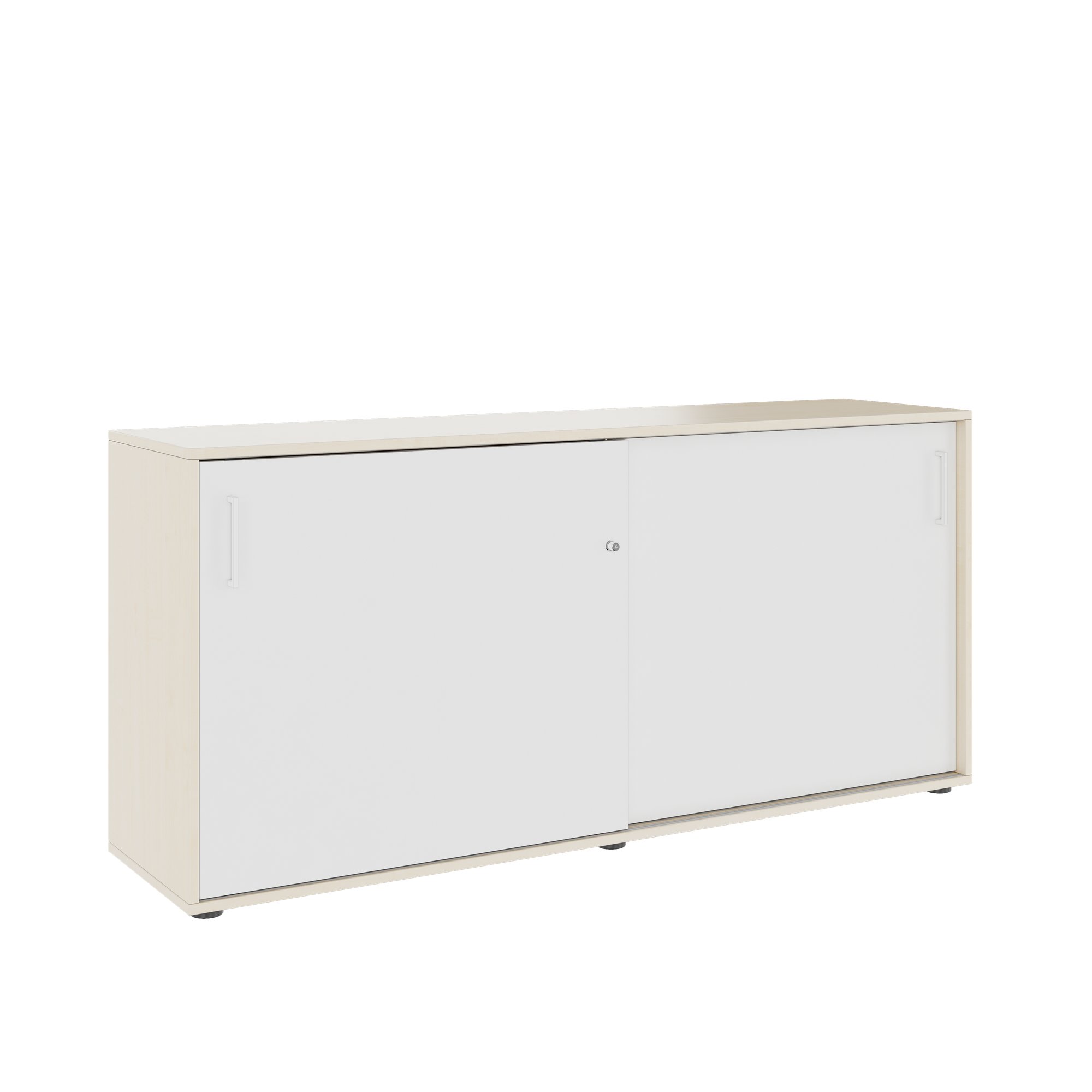 NOVA Cabinet di porta scorrevole | 2 OH, 1640 x 740 mm, acero / bianco - 5 Main Image
