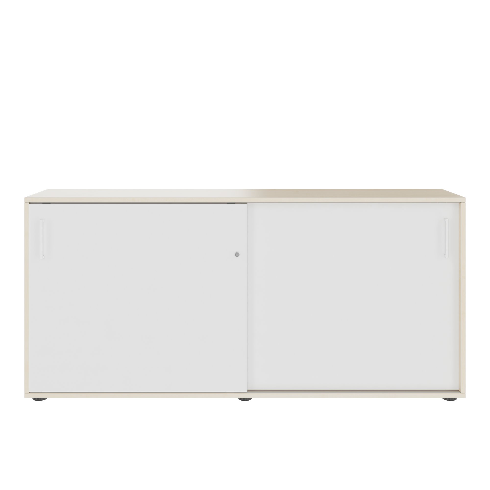 NOVA Cabinet di porta scorrevole | 2 OH, 1640 x 740 mm, acero / bianco - 6 Main Image