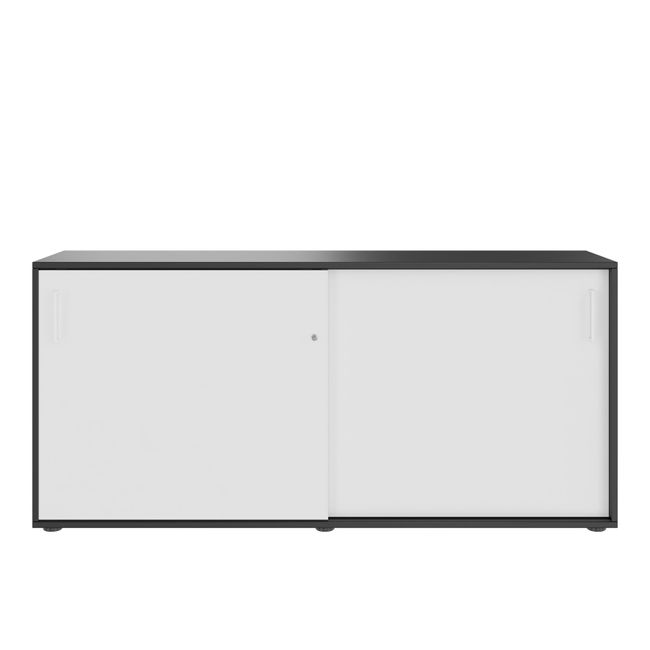 NOVA Schiebetürenschrank | 2 OH, 1640 x 740 mm, Anthrazit / Weiß