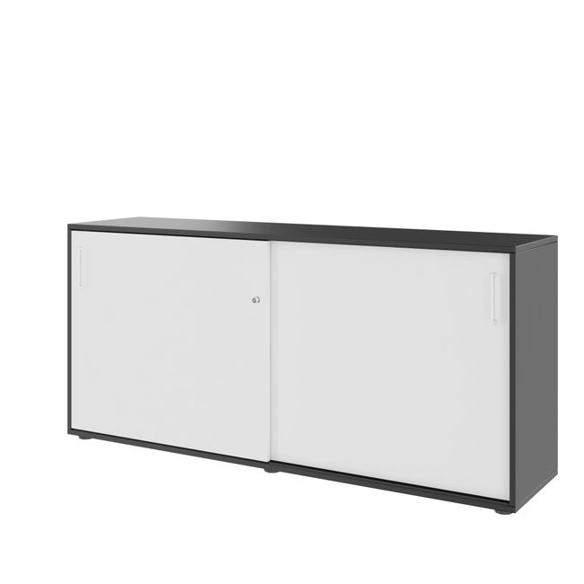 NOVA Schiebetürenschrank | 2 OH, 1640 x 740 mm, Anthrazit / Weiß