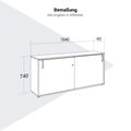 NOVA Cabinet di porta scorrevole | 2 OH, 1640 x 740 mm, antracite / bianco - 18 Thumbnail Image