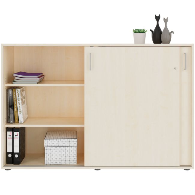 NOVA Schiebetürenschrank | 3 OH, 1640 x 1085 mm, Ahorn